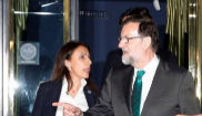Mariano Rajoy, saliendo del restaurante en el que estuvo toda la tarde...