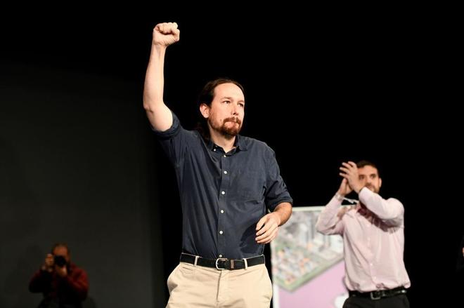 El secretario general de Podemos, Pablo Iglesias, en un acto de su...