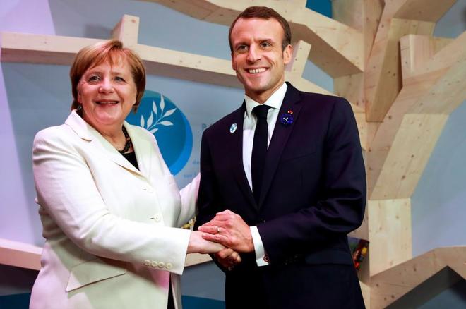 La canciller alemana, Angela Merkel, y el presidente francs,...