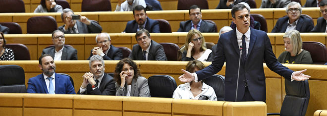 El presidente del Gobierno, Pedro Snchez, durante la sesin de...