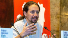 El lder de Podemos, Pablo Iglesias, en una presentacin este lunes.