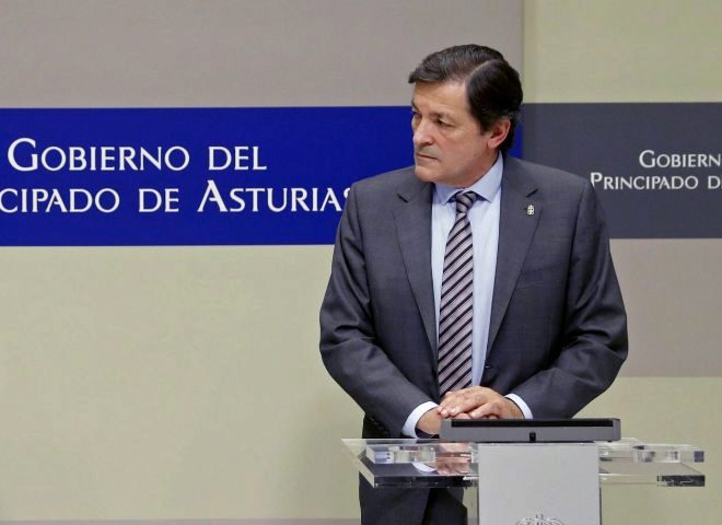 El presidente del Principado de Asturias, Javier Fernndez, durante...