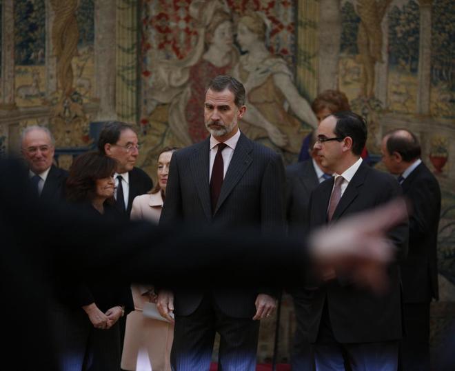 Felipe VI, el lunes, en una audiencia en El Pardo sobre los 40 aos...
