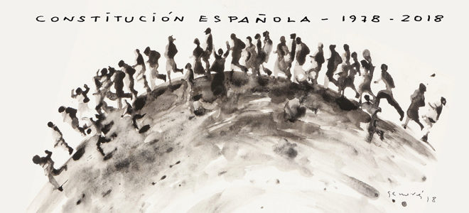 Obra de Juan Genovés realizada en exclusiva para el especial de la Constitución de EL MUNDO.