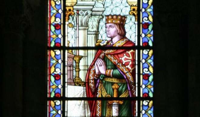 Vidriera dedicada al conde de Barcelona Ramón Berenguer IV en la catedral de Notre Dame-et-Saint-Castor (Nimes, Francia).