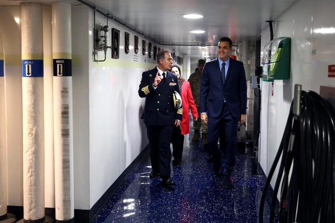 El presidente del Gobierno, Pedro Snchez, en la Base Naval de Rota...
