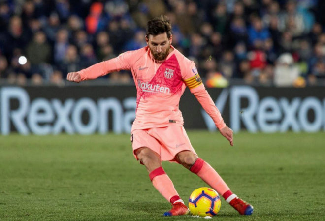 Leo Messi durante el ltimo partido del FC Barcelona