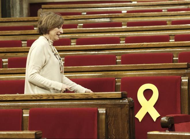 Carme Forcadell, en el Parlamento de Catalua en marzo de 2018.