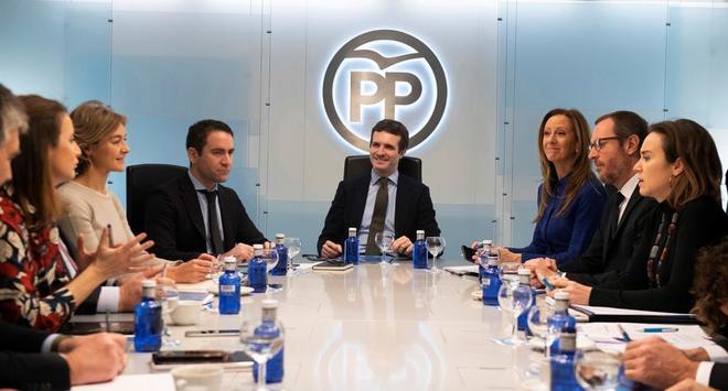 Pablo Casado, durante la reunin del Comit de Direccin del PP...