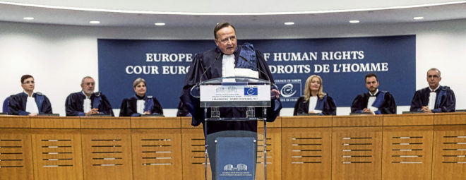 El presidente del Tribunal Europeo de Derechos Humanos, Guido...