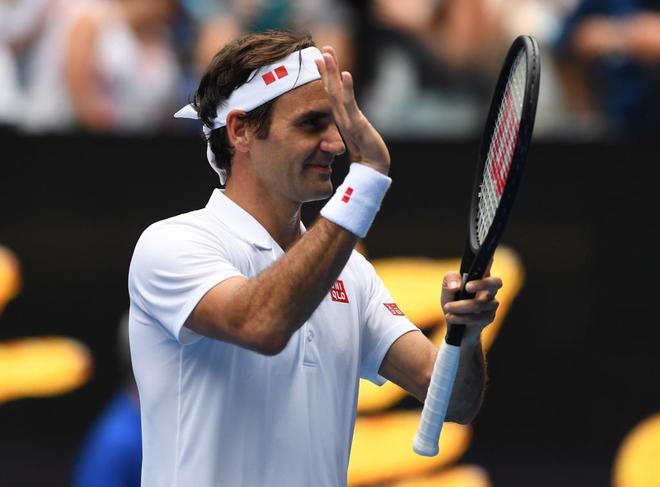 El suizo Roger Federer tras vencer a Daniel Evans en el Abierto de...