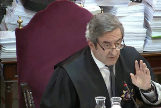 El fiscal Javier Zaragoza, durante su interrogatorio en el juicio.