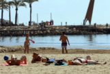 Baistas en la playa de Levante de Salou (Tarragona) el pasado domingo