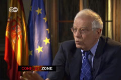 Josep Borrell, durante su entrevista en la televisin alemana