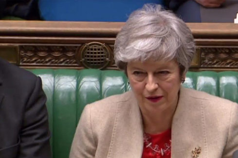 La primera ministra britnica, Theresa May, hoy, en el Parlamento britnico.