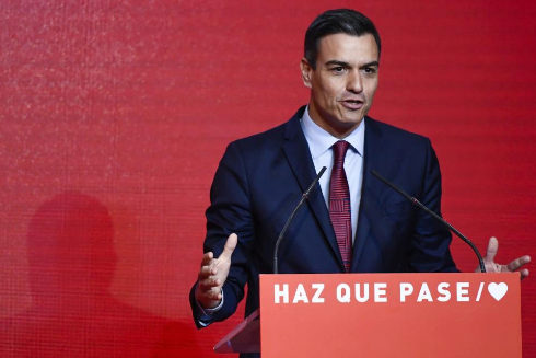 Pedro Snchez, en la presentancin del lema de campaa del PSOE