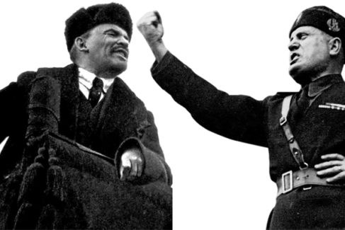 Lenin y Benito Mussolini