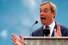 Nigel Farage, durante la presentacin del Partido del Brexit, en Coventry.