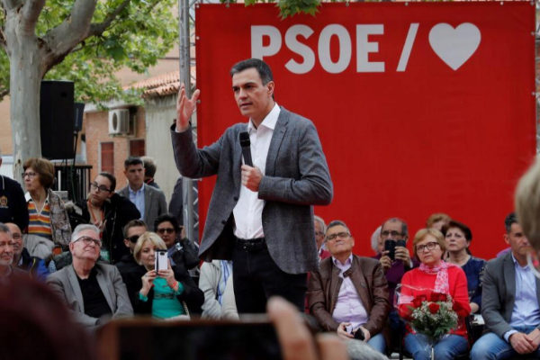Pedro Snchez, durante un acto de campaa en Madrid.
