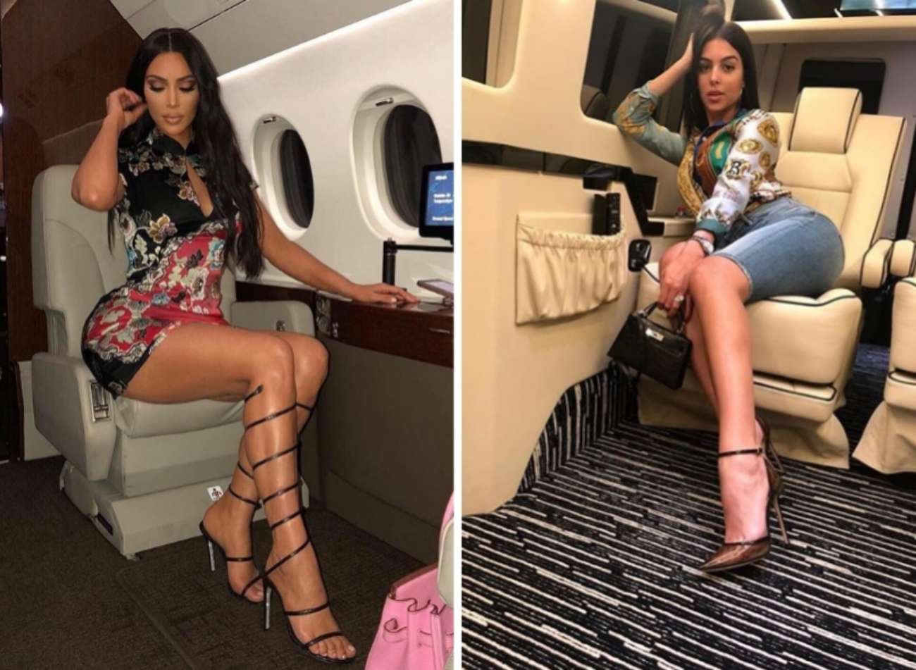 Kim Kardashian y Georgina Rodrguez son mujeres de altos vuelos. Sus...