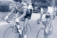 Bahamontes (dcha), junto a Poulidor, en el Tour de 1962.