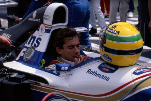 Senna, justo antes de la salida del GP de San Marino de 1994.