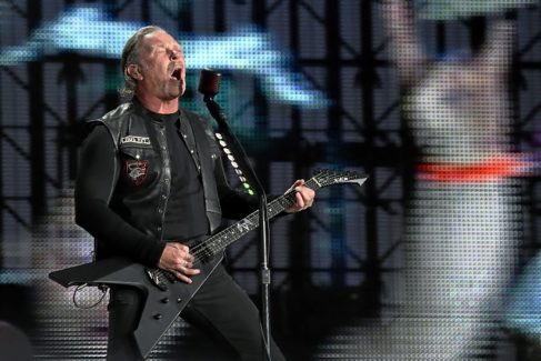 James Hetfield, este viernes, en el concierto de Metallica en Madrid.