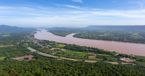 Vista area del Mekong.