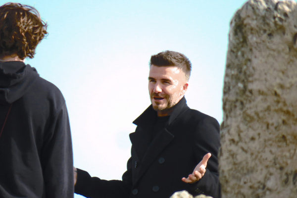 El ex futbolista David Beckham en la costa de Dorset para un anuncio...