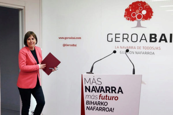 Uxue Barkos, presidenta de Navarra y candidata de Geroa Bai.