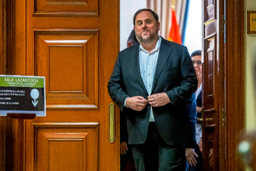 El diputado de ERC y preso por el 1-O, Oriol Junqueras, en el Congreso