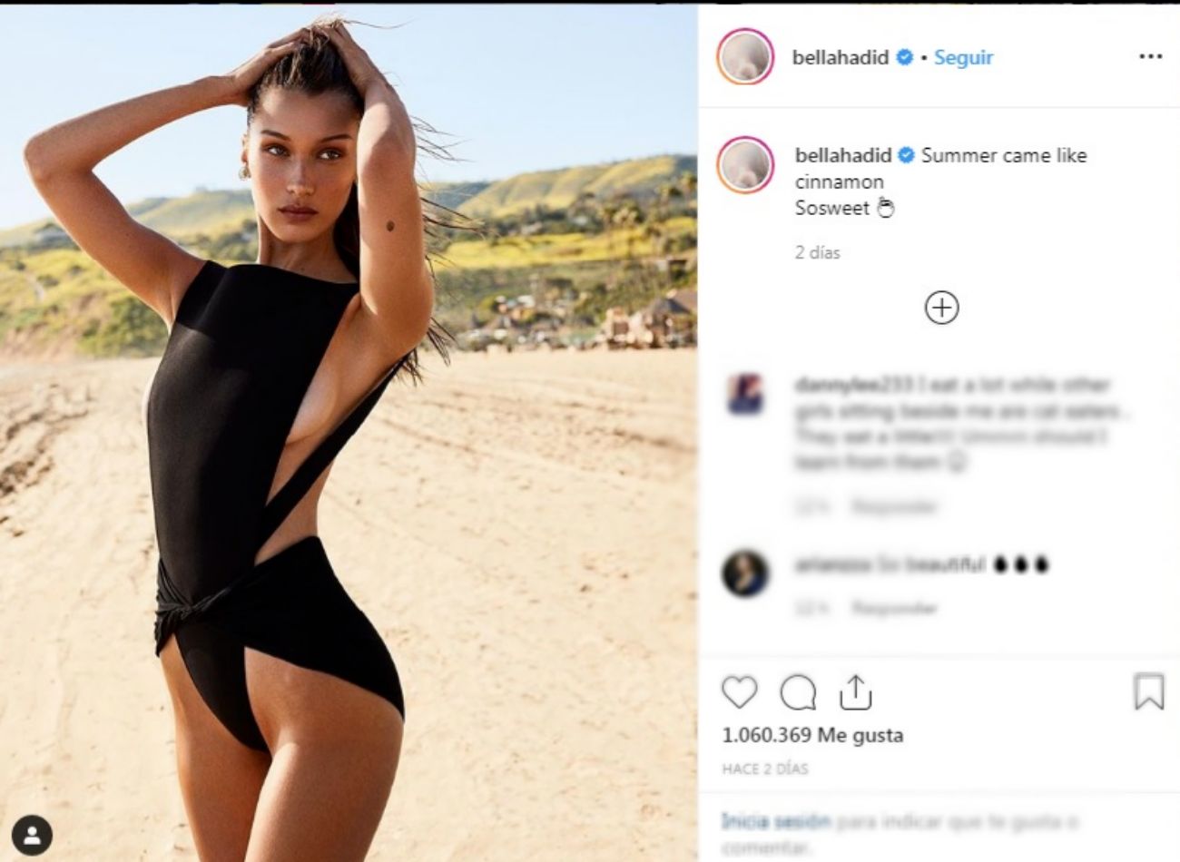 La modelo estadounidense Bella Hadid (22) incendia su Instagram con su...