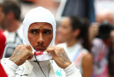 Hamilton, en la parrilla antes del GP de Mnaco.