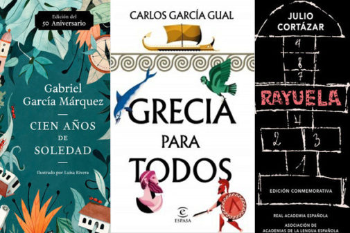 Las portadas de los libros de Gabriel Garca Mrquez, Carlos Garca y Julio Cortzar.