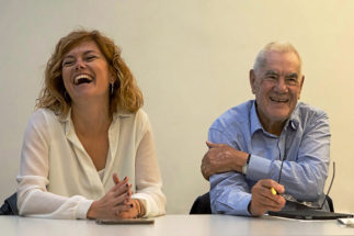 Ernest Maragall y Elisenda Alamany, durante una reunin de ERC