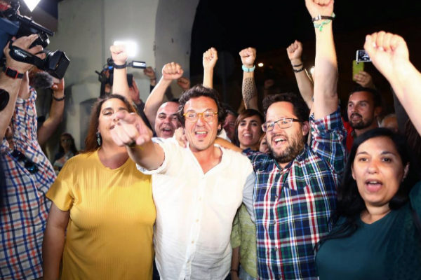 Jos Mara Gonzlez, &amp;apos;Kichi&amp;apos;, celebra su resultado electoral el...
