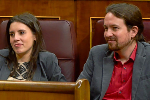 Pablo Iglesias e Irene Montero, en el Congreso de los Diputados