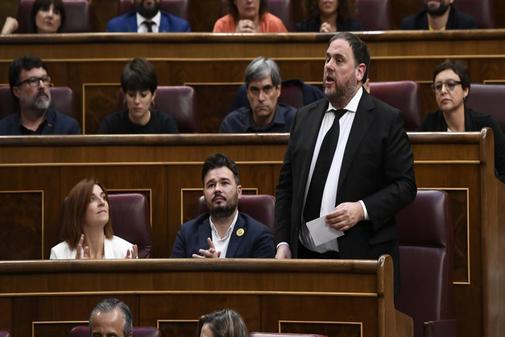 Oriol Junqueras, en el pleno constituyente del Congreso el pasado 21...