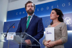 Ivn Espinosa de los Monteros y Macarena Olona, de Vox, en el Congreso.