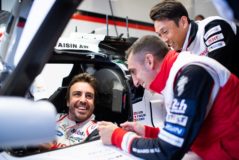 Alonso, con Nakajima y Buemi, en el #8 de Toyota en Le Mans.