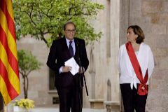 El president de la Generalitat Quim Torra y la alcaldesa de Barcelona Ada Colau.
