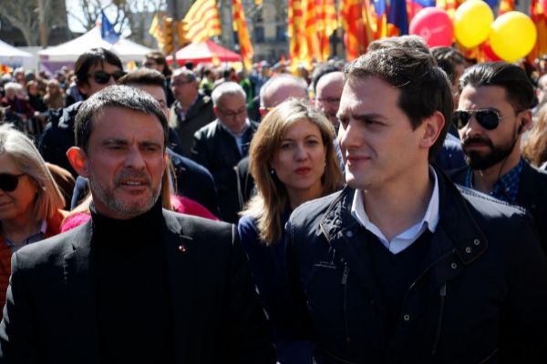 Manuel Valls y Albert Rivera, durante un acto pblico en Barcelona.