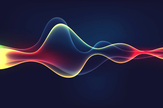 Una onda de sonido como las que analiza Shazam.