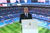 GRAF7960. MADRID.- El presidente del Real Madrid <HIT>Florentino</HIT> Prez ofrece un discurso durante el acto de presentacin del centrocampista belga Eden Hazard como nuevo jugador del club, esta tarde en el estadio Santiago Bernabu, en Madrid.