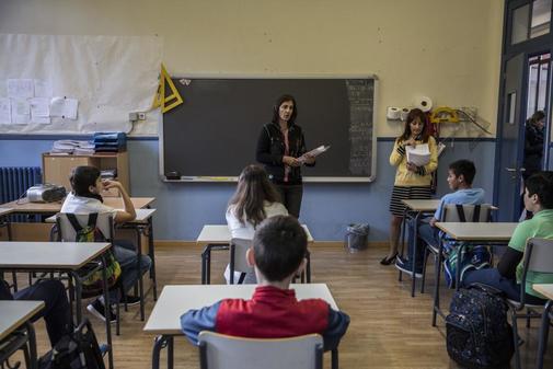 Alumnos de sexto de Primaria en un colegio pblico de Madrid.