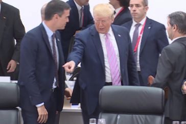 Donald Trump y Pedro Snchez en una de las sesiones del G20.
