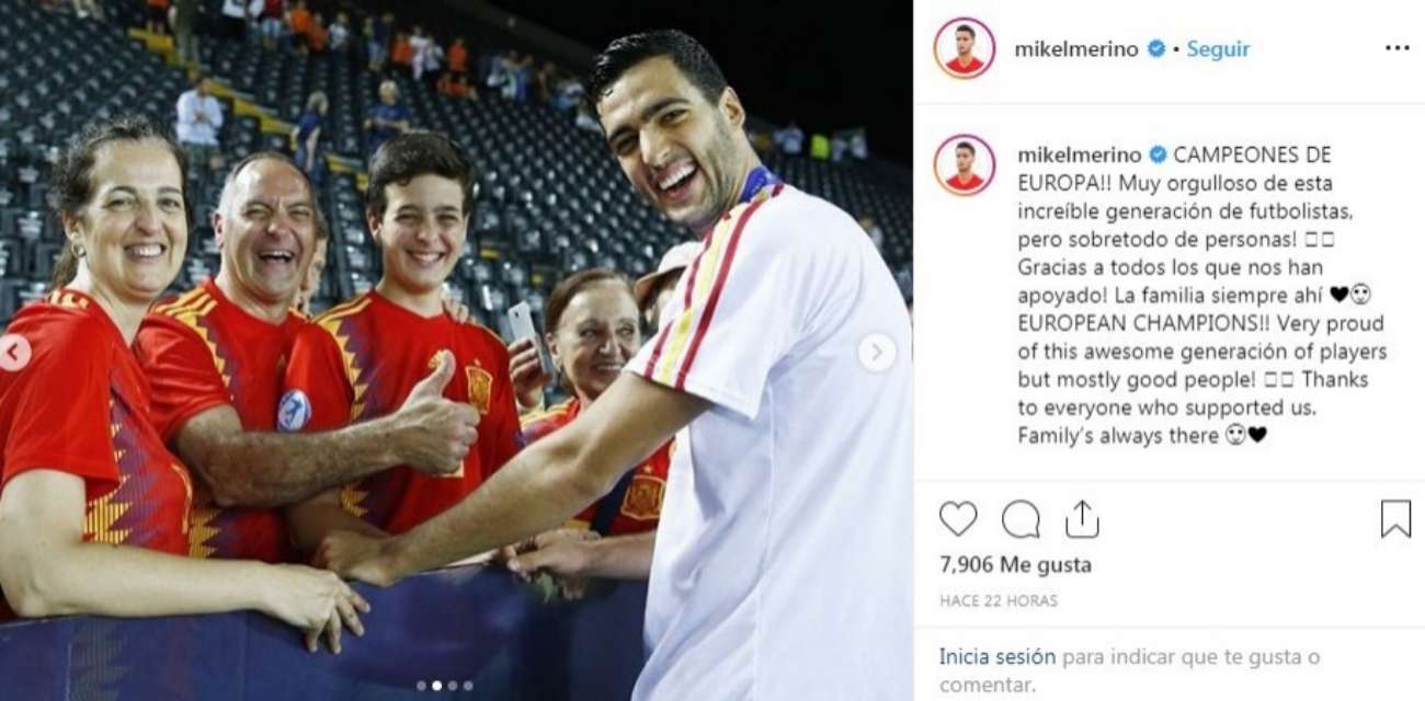 Mikel Merino (23) es centrocampista en la Real Sociedad y el triunfo...