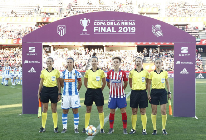 Guadalupe Porras Ayuso, primera por la derecha, en la final de la Copa de la Reina 2019.