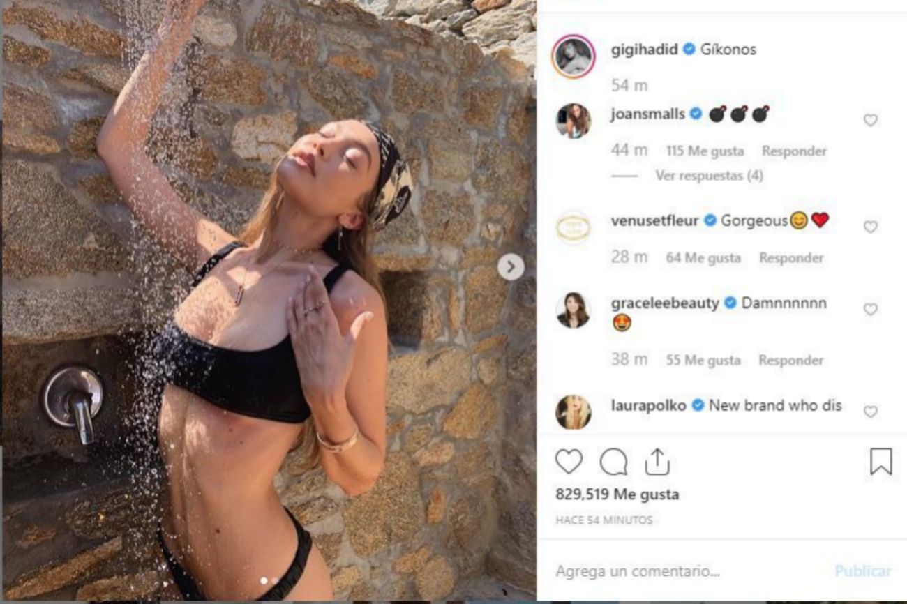 La modelo Gigi Hadid, de 23 aos, est disfrutando de sus vacaciones...