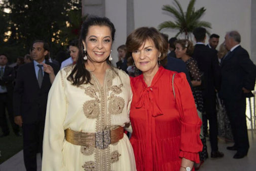 Karima Benyaich, embajadora de Marruecos, junto a Carmen Calvo